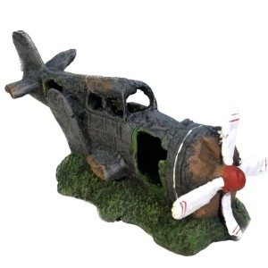 Enfeite Avião Naufragado Fragata 29x12x14 cm