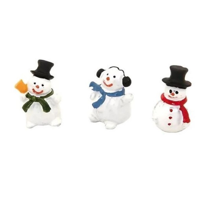 Enfeite Boneco de Neve P 3 Pcs