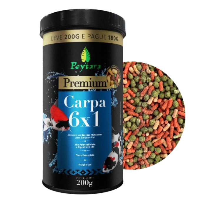 Ração Carpa 6x1 200gr Poytara