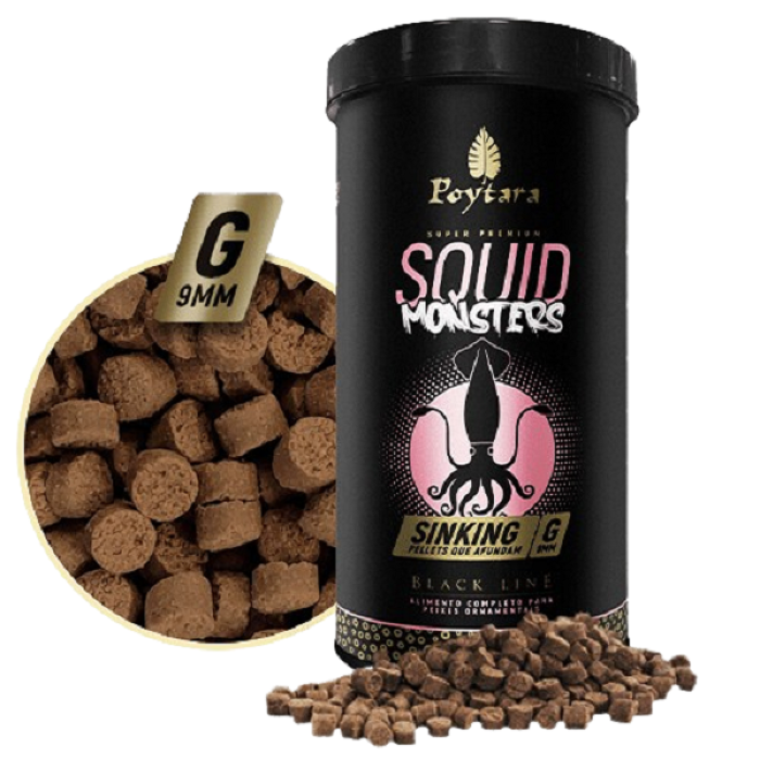 Ração Squid Monsters Sinking Black Line G 500g Poytara