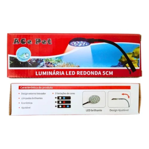 Luminária Aquário Led ACL5 5cm 3.5w Multi Cores Ace Pet