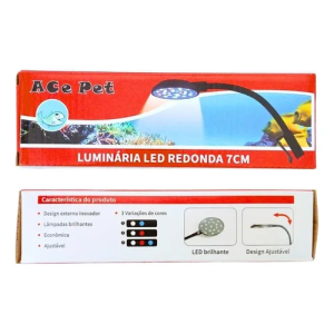 Luminária Aquário Led ACL7 7cm 7w Multi Cores Ace Pet