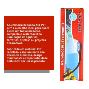 Luminária Aquário Led ACL7 7cm 7w Multi Cores Ace Pet