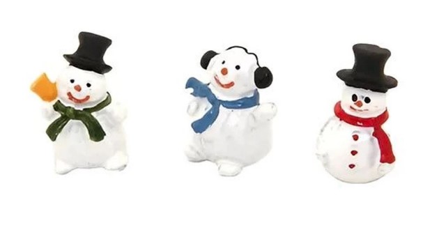 Enfeite Boneco de Neve P 3 Pcs