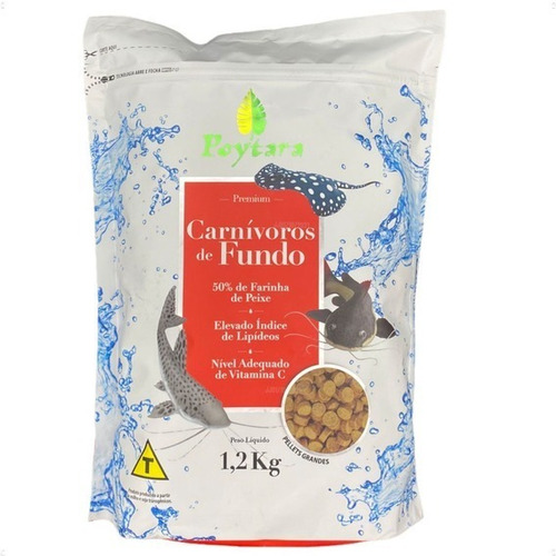 Ração Carnivoros de Fundo G 1,2kg Poytara