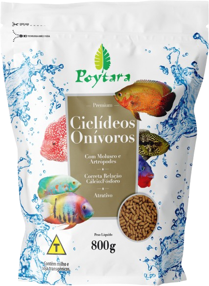 Ração Ciclideos Onivoros 800g Poytara