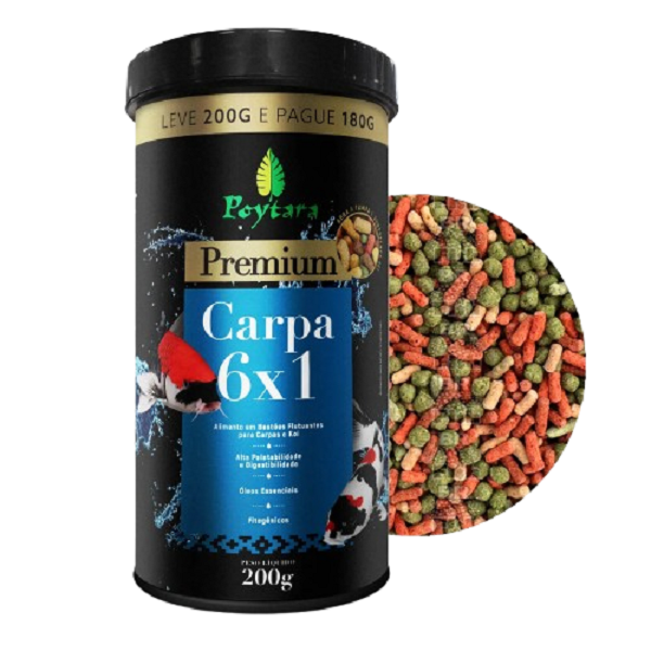 Ração Carpa 6x1 200gr Poytara