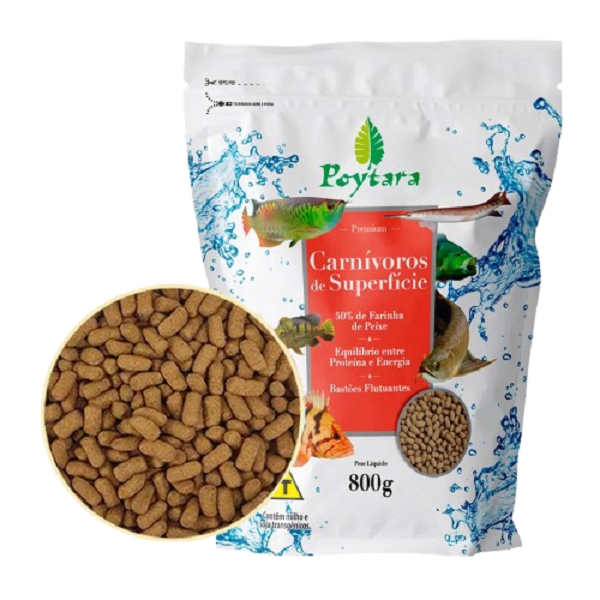 Ração Carnivoros de Superfice 800g Poytara