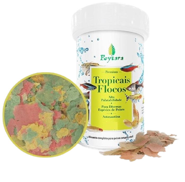 Ração Tropicais Flocos 130g Poytara