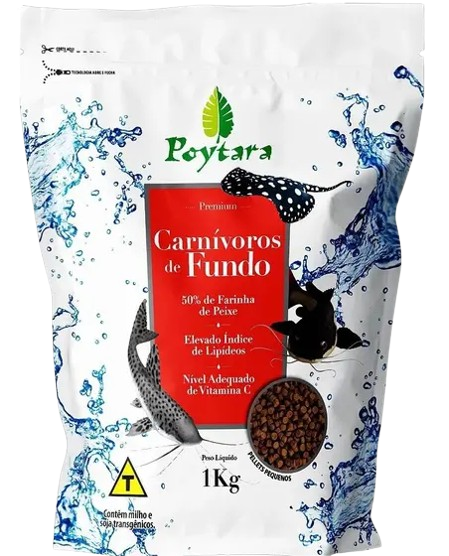 Ração Carnivoros de Fundo P 1kg Poytara