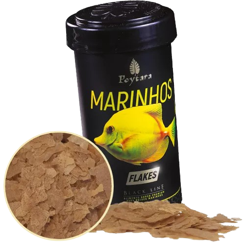 Ração Marinhos Black Line Flakes 30g Poytara