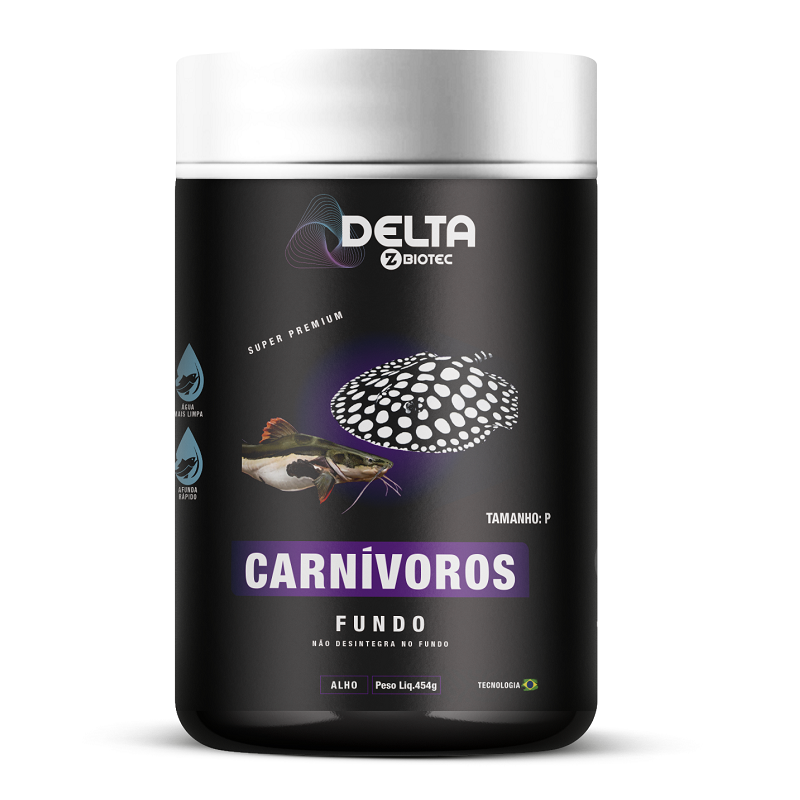 Ração Carnívoros de Fundo 454g P Delta Zbiotec