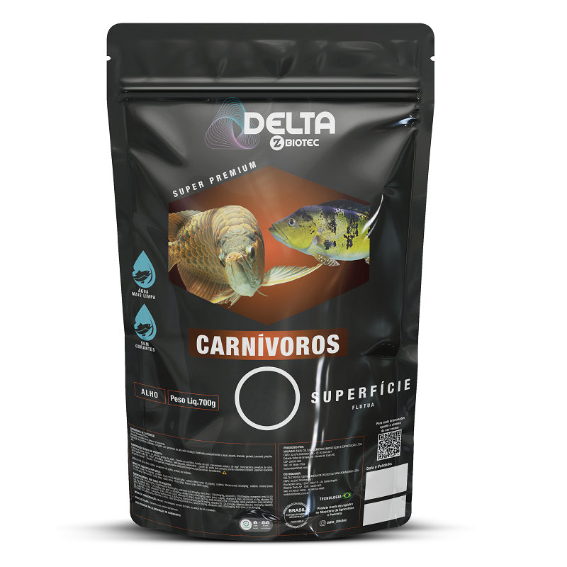 Ração Carnívoros de Superfície 700g Delta Zbiotec